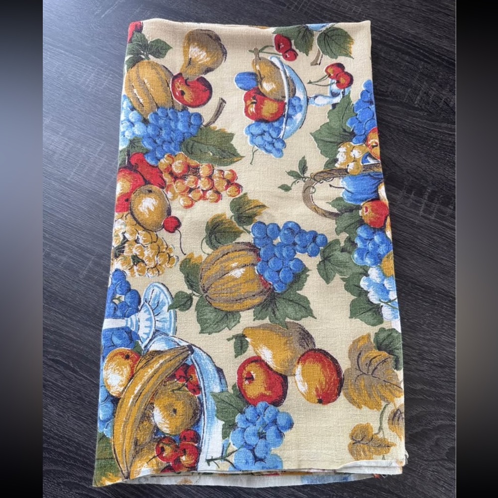 Fruity Pattern Vintage Tablecloth - Handmade